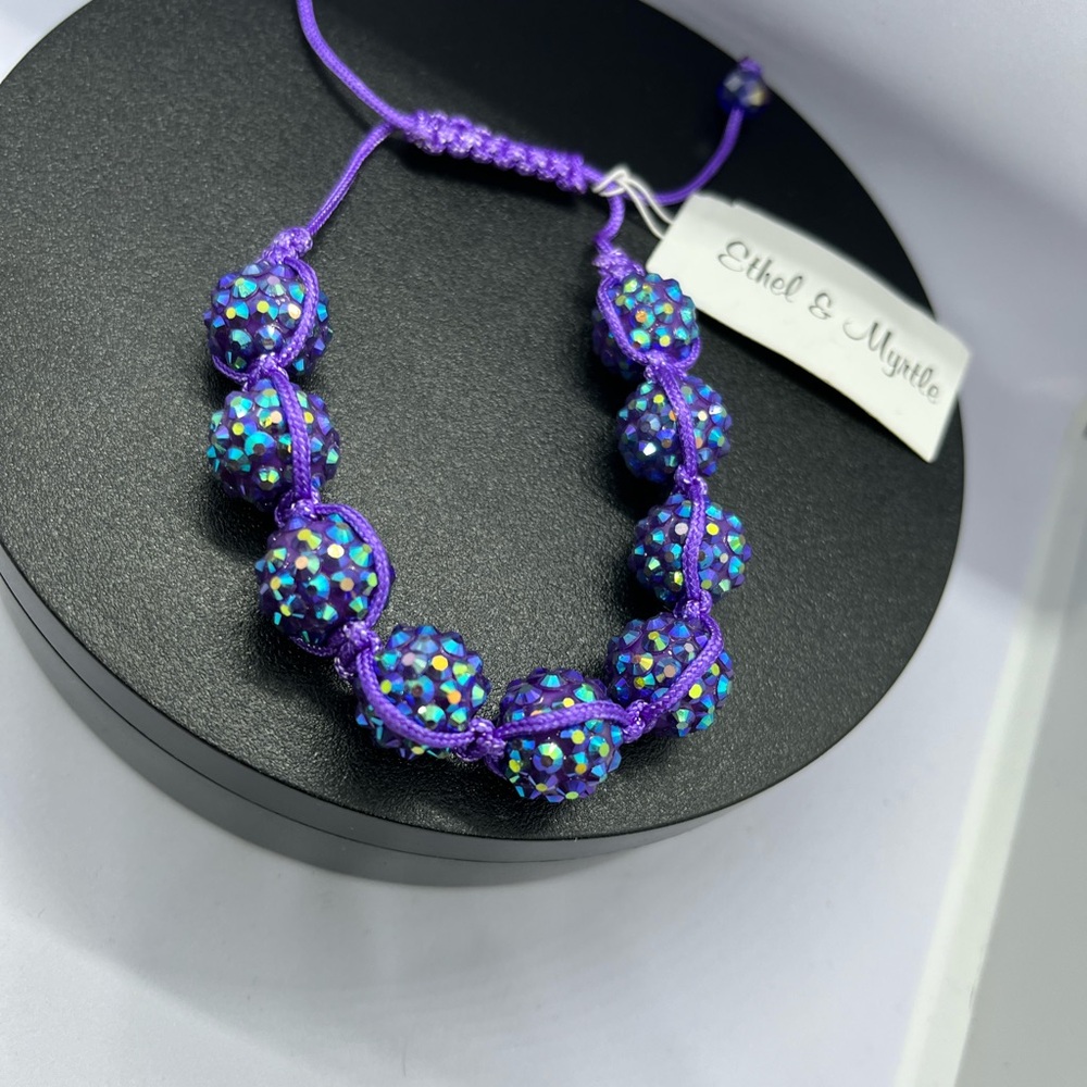 Vintage Purple Beaded Rhinestone Bracelet